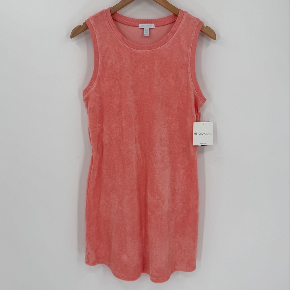 NWT Beyond Yoga Out of Town Terry Cloth‎ Dress Peach Size Small